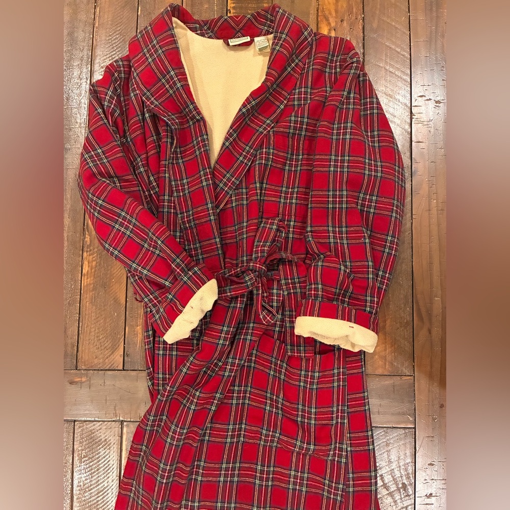 LL Bean flannel lined housecoat